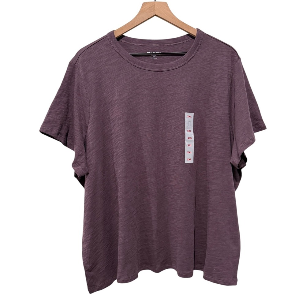 Old Navy Womens EveryWear Crew Neck Cotton T-Shirt Size 2X Purple Short Sleeve